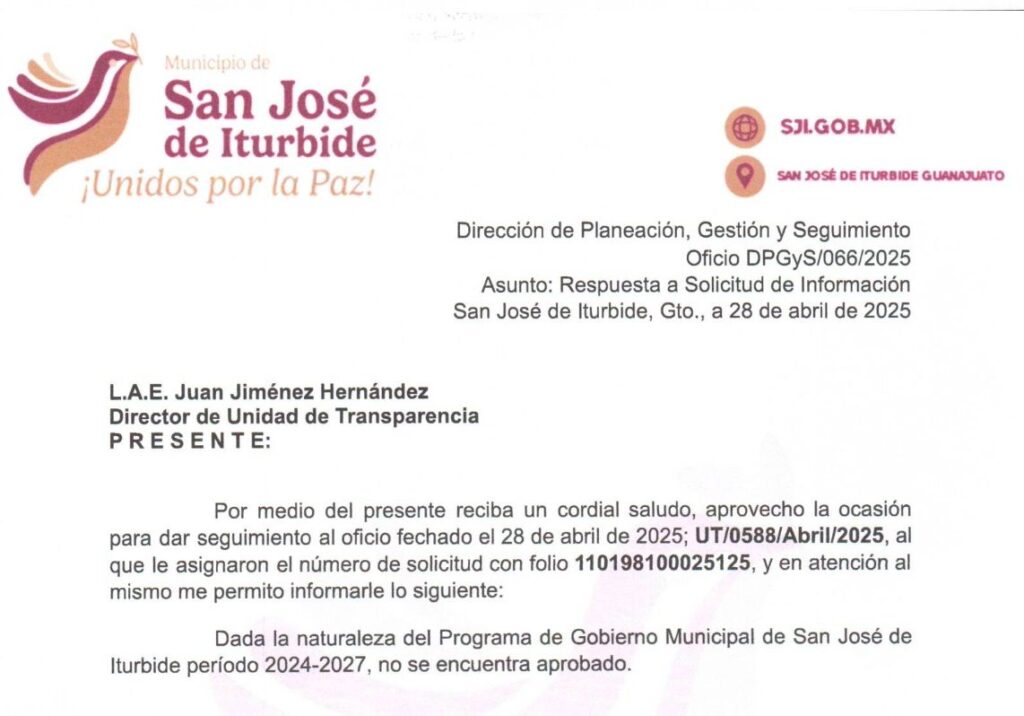 San José Iturbide sin rumbo: No tiene programa de gobierno – a siete meses de gestión –